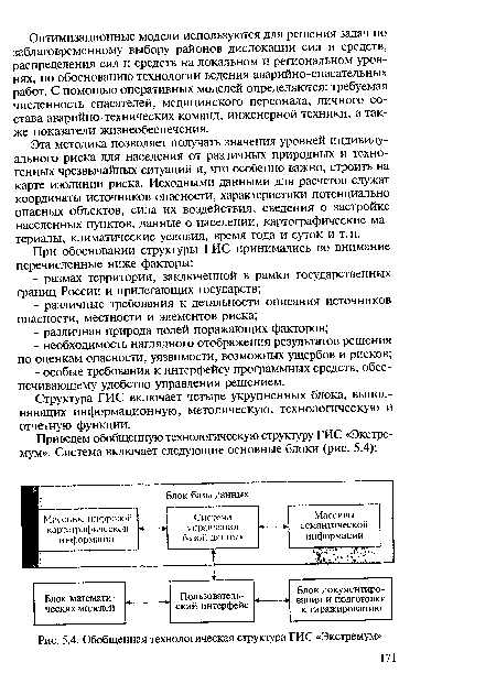 Обобщенная технологическая структура ГИС «Экстремум»