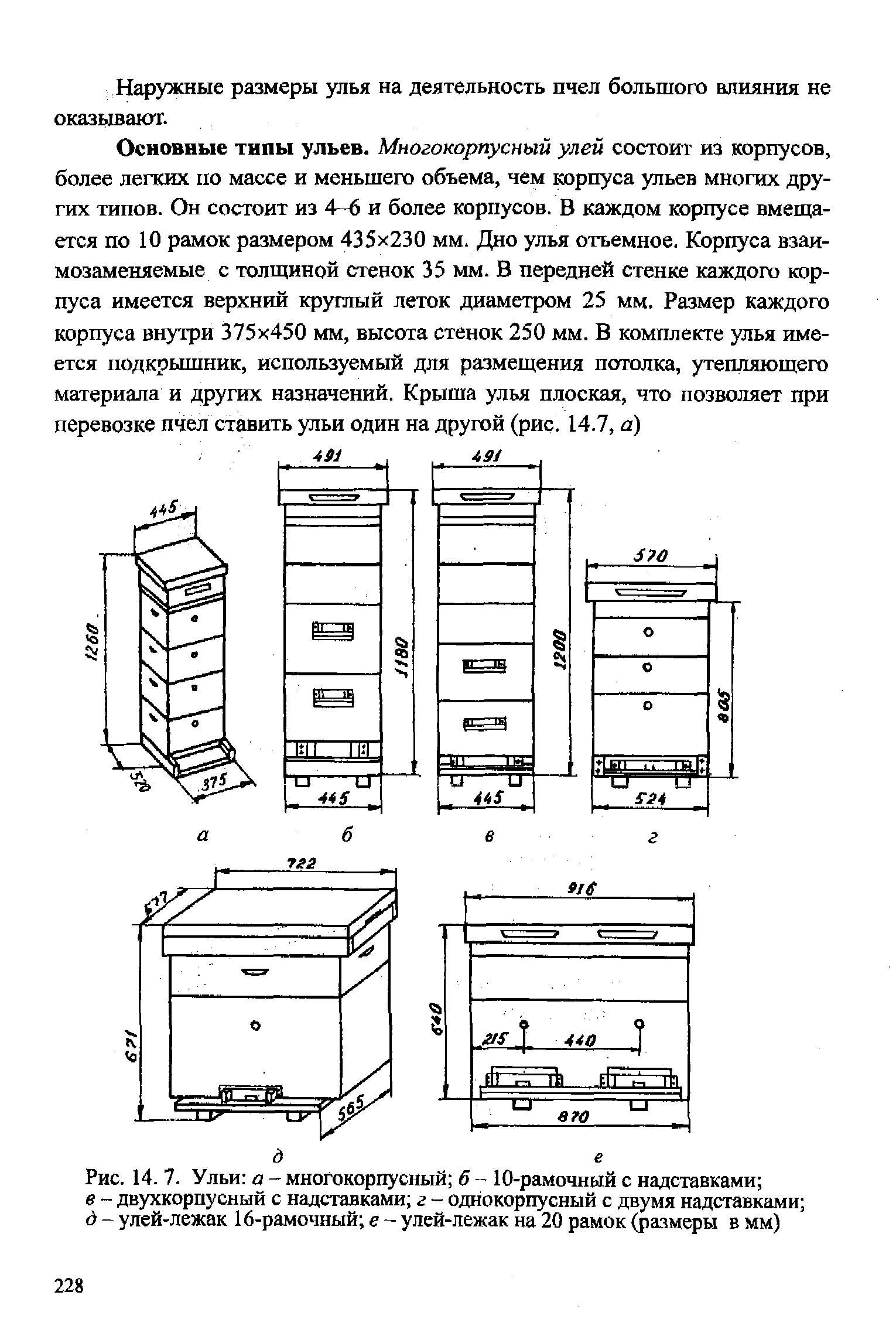 Ульи для пчел размеры чертежи стандарт