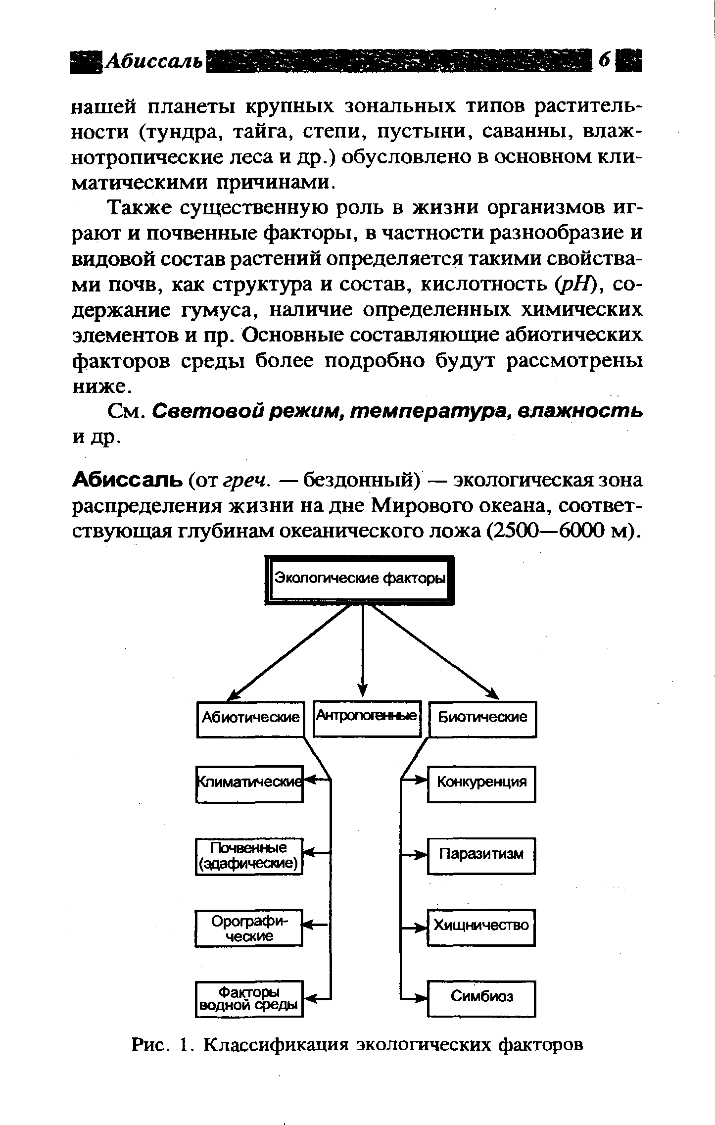 Взаимосвязь экологических факторов схема