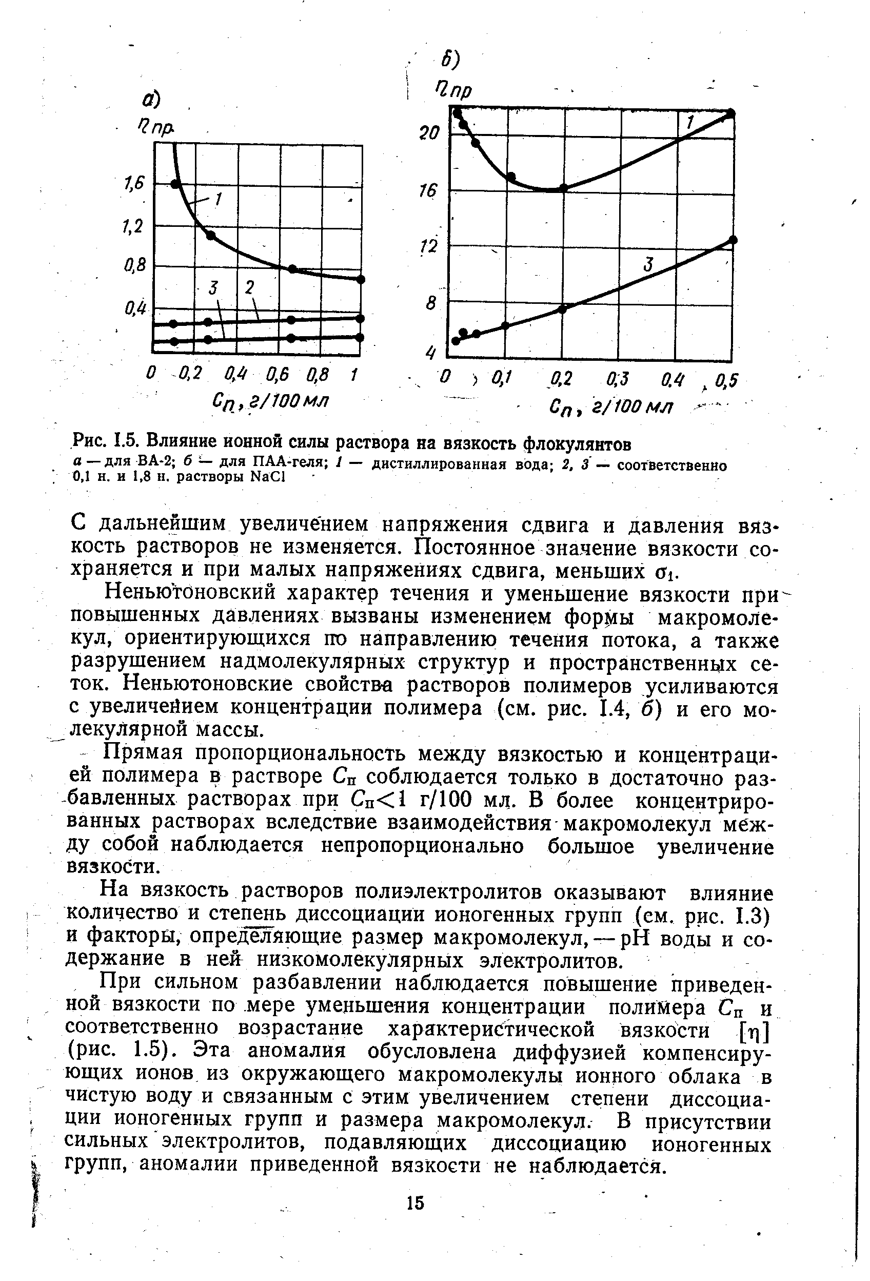 Увеличение вязкости. Вязкость раствора флокулянта. Влияние ионной силы. Вязкость растворов полиэлектролитов. Вязкость раствора хлорида натрия.