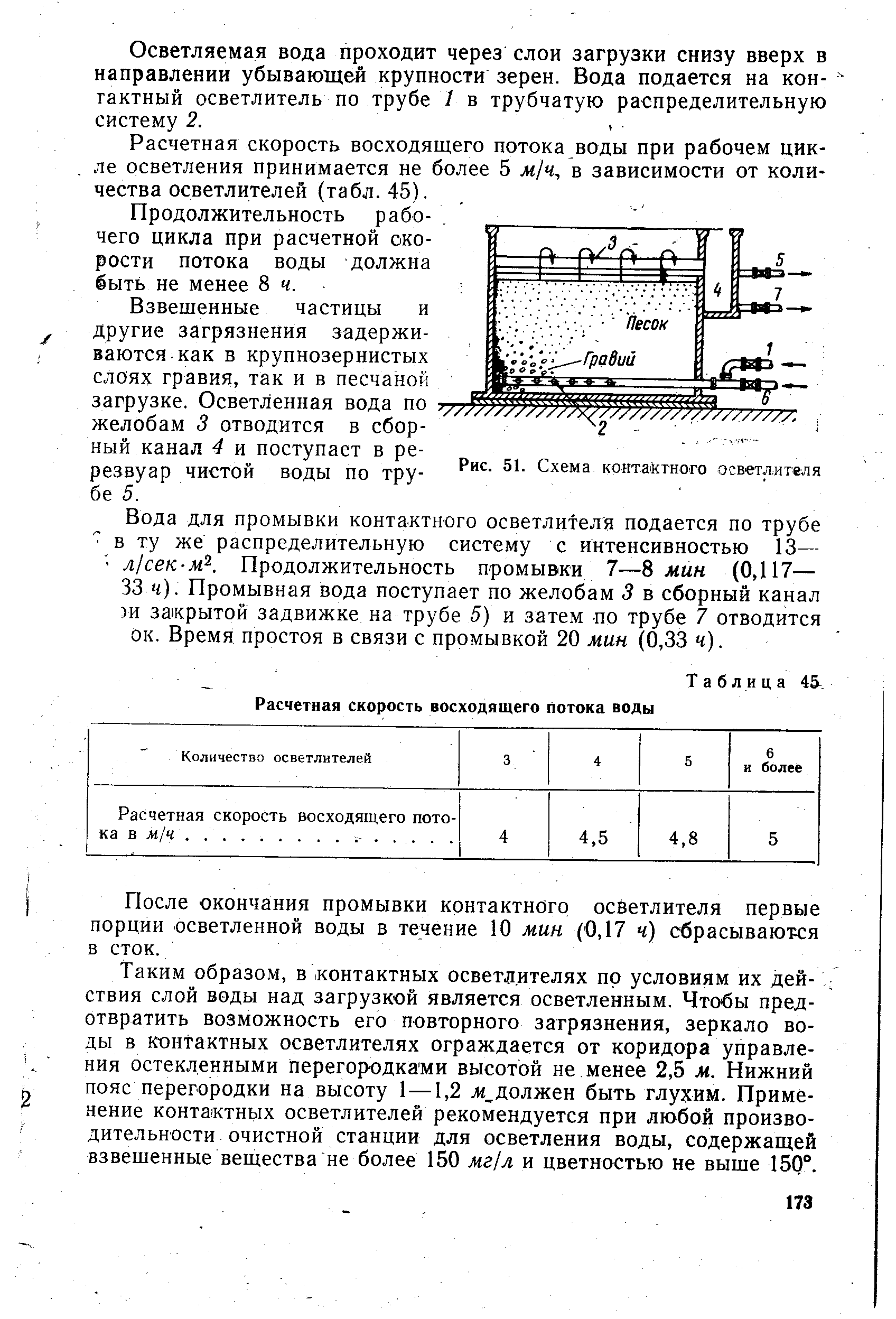 Схема контактного осветлителя