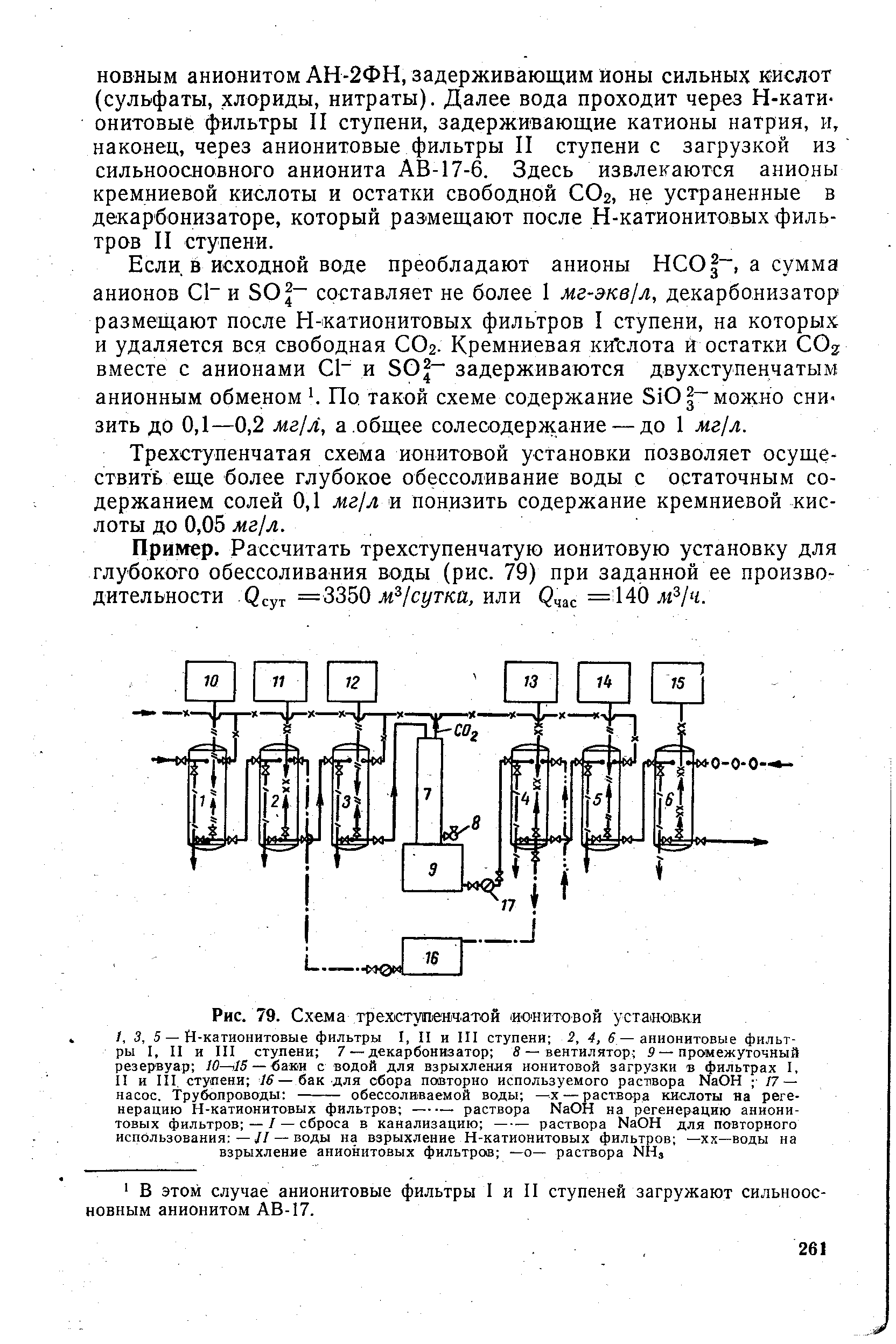 Трехступенчатая схема обессоливания