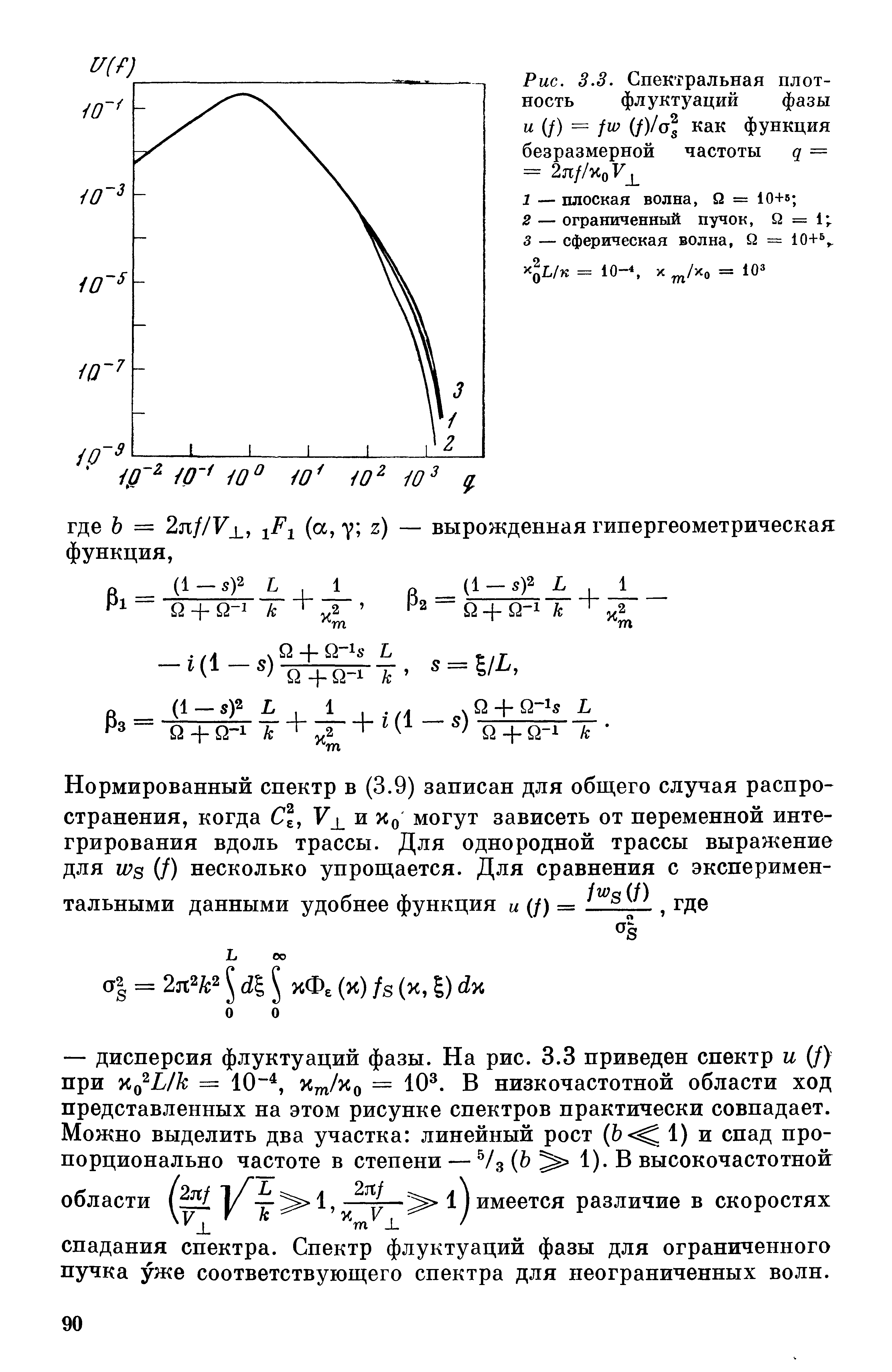 Флуктуация и дисперсия. Безразмерная частота. Гипергеометрическая функция.