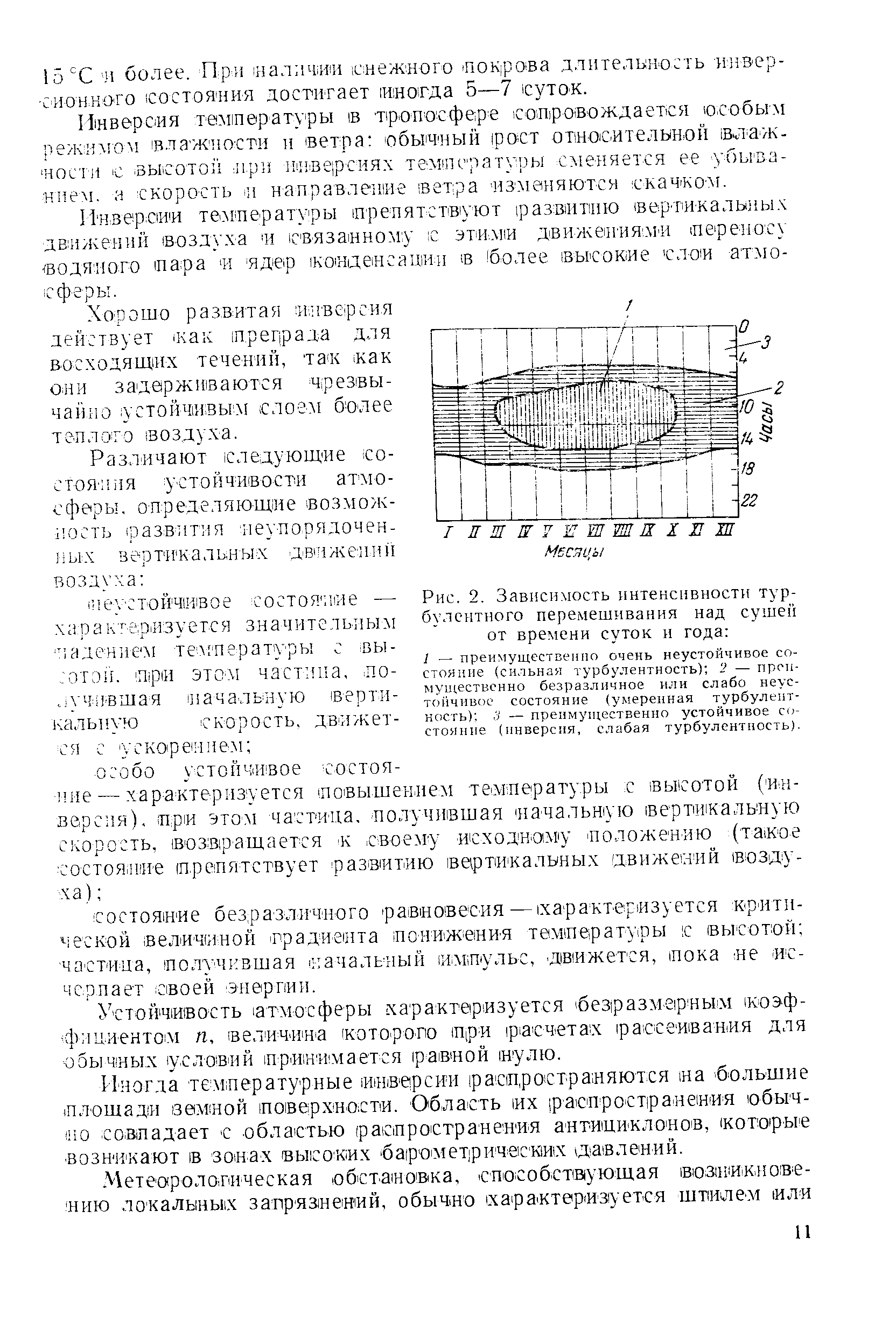 Интенсивность перемешивания. Температура инверсии газов. Облака турбулентного перемешивания.