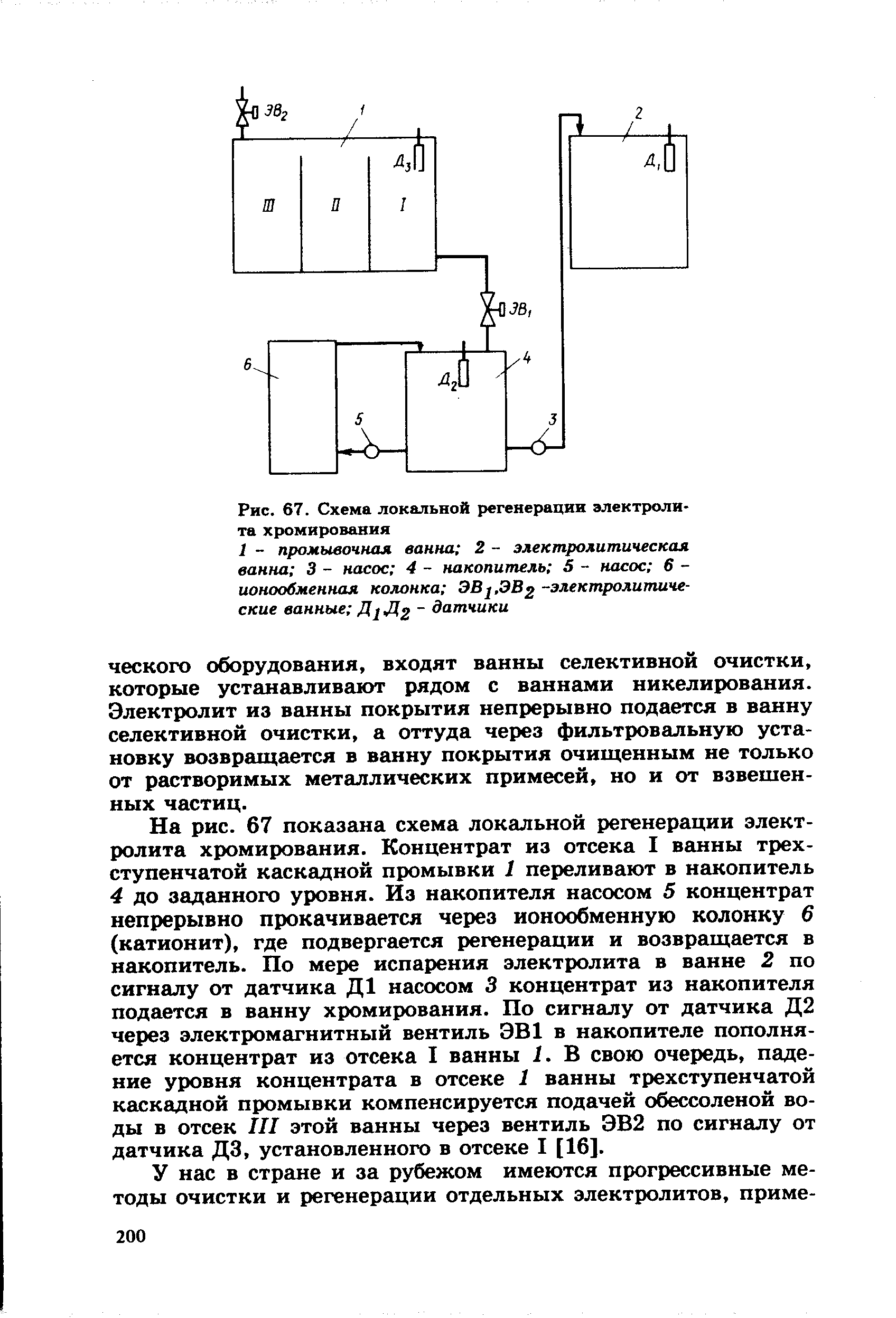 Схема установки для регенерации электролита