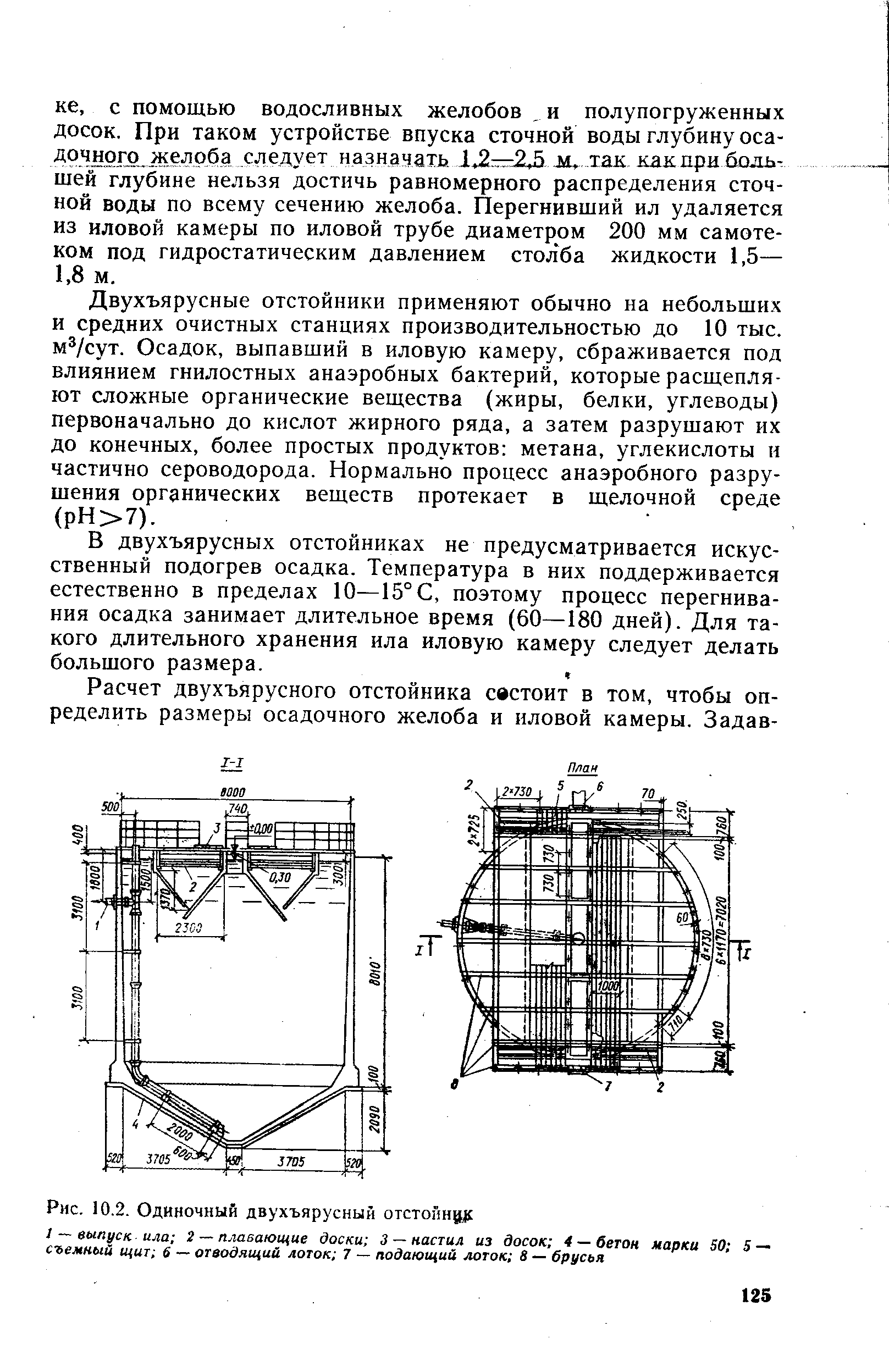 Схема двухъярусного отстойника