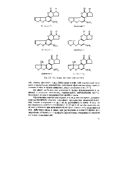 Структура некоторых афлатоксинов