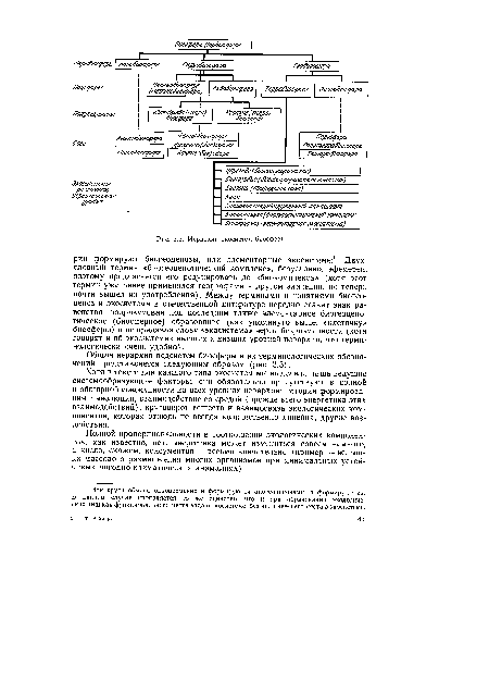 Общая иерархия подсистем биосферы и их терминологических обозначений представляется следующим образом (рис. 2.3).