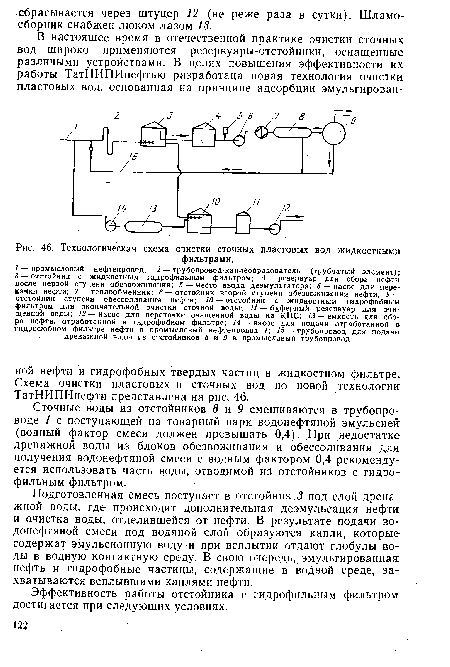 Технологическая схема очистки сточных пластовых вод жидкостными