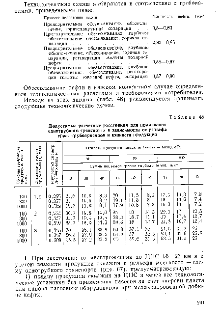 Исходя из этих данных (табл. 48) рекомендуется принимать следующие технологические схемы.