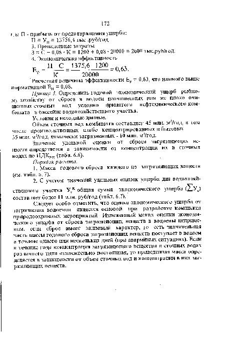 Расчетная величина эффективности Ер = 0,63, что намного выше нормативной Ен = 0,08.