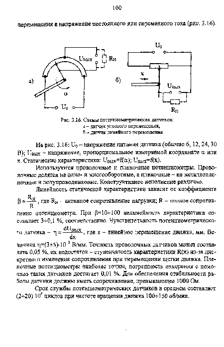 Принцип действия потенциометрического датчика