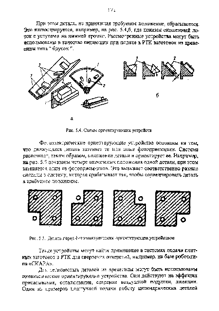 Деталь перед фотоэлектрическим ориентирующем устройством