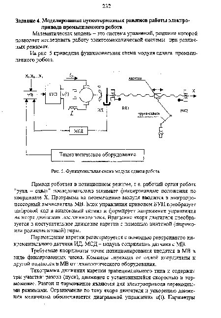 Функциональная схема модуля сдвига робота