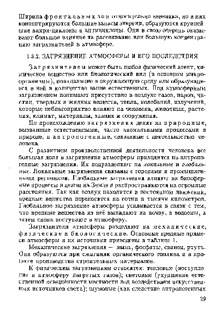 По происхождению загрязнения делят на природные, вызванные естественными, часто аномальными процессами в природе, и антропогенные, связанные с деятельностью человека.