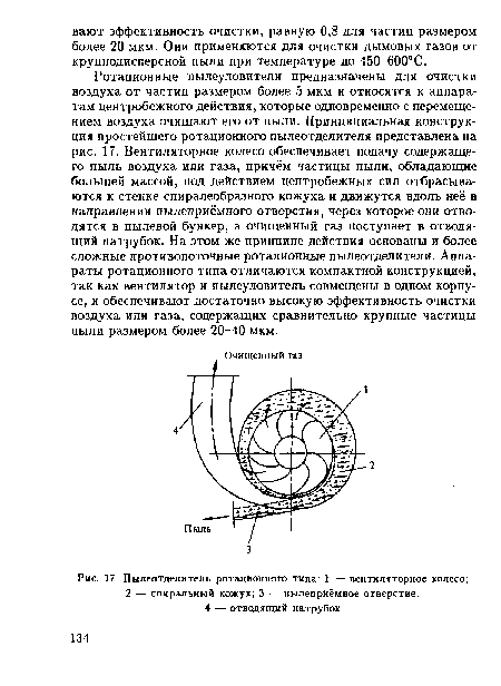 Пылеотделитель ротационного типа