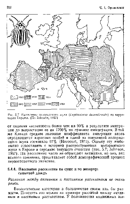 Различия между активным и пассивным расселением не очень резки.