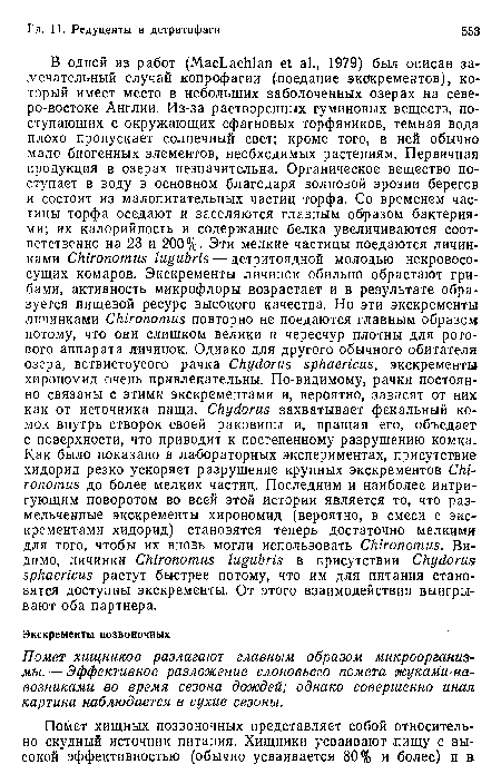 Помет хищников разлагают главным образом микроорганизмы. — Эффективное разложение слоновьего помета жуками-на возниками во время сезона дождей; однако совершенно иная картина наблюдается в сухие сезоны.