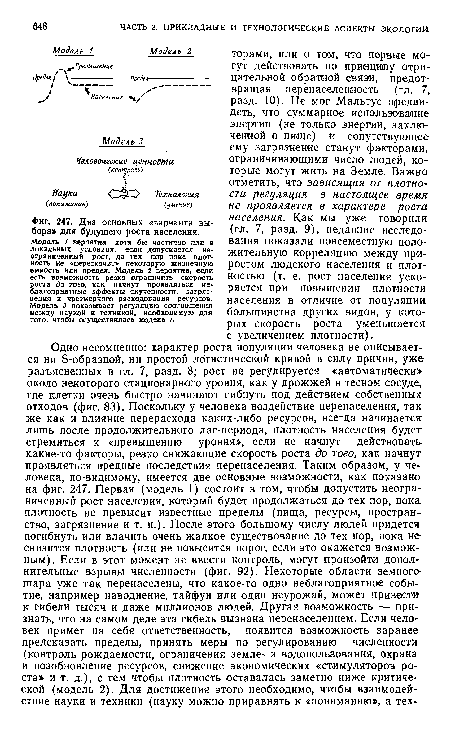 Два основных «варианта выбора» для будущего роста населения.