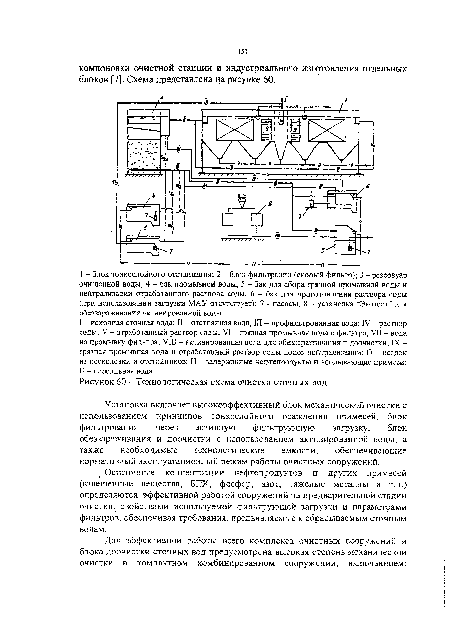 Установка включает высокоэффективный блок механической очистки с использованием принципов тонкослойного осаждения примесей, блок фильтрования через активную фильтрующую загрузку, блок обеззараживания и доочистки с использованием активированной воды, а также необходимые технологические емкости, обеспечивающие нормативный эксплуатационный режим работы очистных сооружений.
