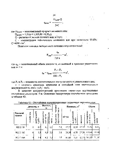 Отстойники канализационные первичные вертикальные