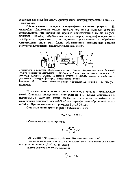 Обезвоживание осадков вакуум-фильтрованием (вариант 1).