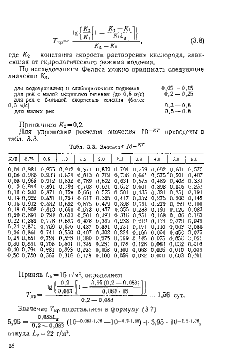 Для упрощения расчетов значения 10—/<г приведены в табл. 3.3.