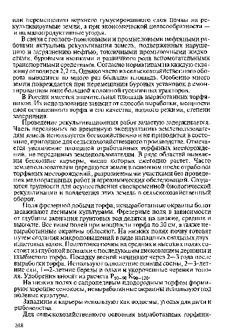 Западины и карьеры используют как водоемы, угодья для дичи и рыбоводства.