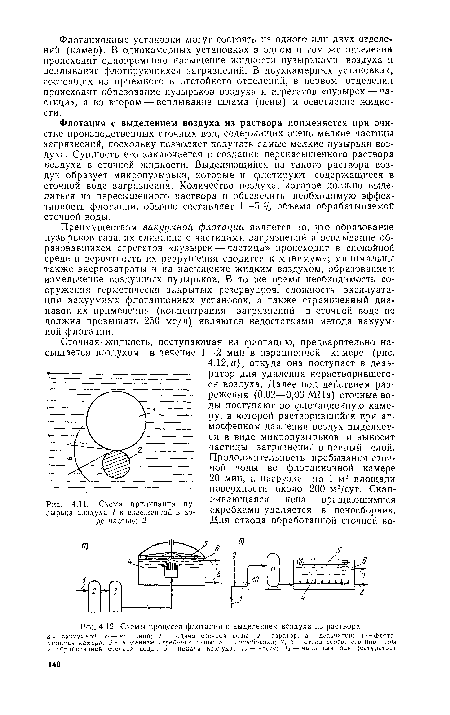 Схемы процесса флотации с выделением воздуха из раствора