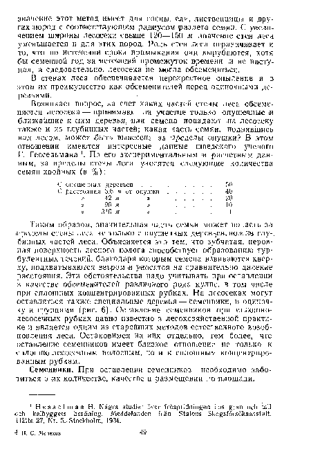 Семенники. При оставлении семенников необходимо заботиться о их количестве, качестве и размещении по площади.