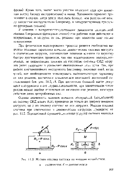 У станков с возвратно-поступательным движением шпиндельной головки (сверлильно-фрезерные станки) при рабочем ходе действуют и инерционные, и нагрузки от сил резания; при холостом ходе только инерционные.