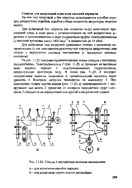 На них под нагрузкой и без нагрузки испытываются коробки передач, раздаточные коробки, коробки отбора мощности, редукторы, ведущие мосты.