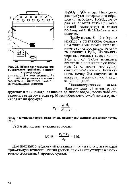 Для полевых определений влажности почвы метод дает вполне приемлемую точность. Метод удобен, так как отсутствует относительно длительный процесс сушки.