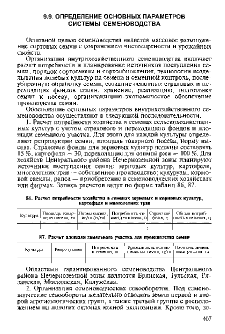 Основной целью семеноводства является массовое размножение сортовых семян с сохранением чистосортности и урожайных свойств.