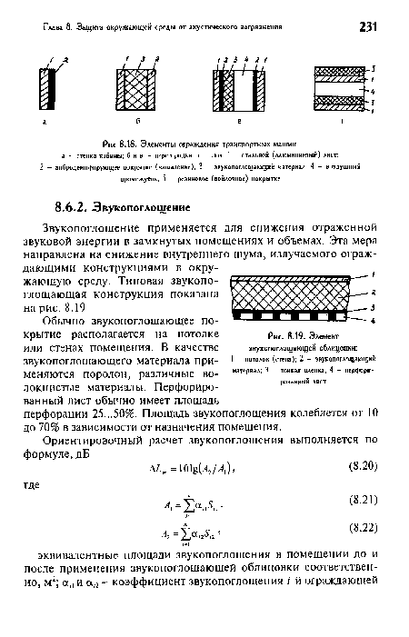 Элемент звукопоглощающей облицовки