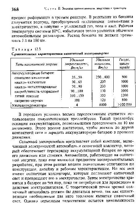 В городских условиях весьма перспективным считается использование полуавтономных троллейбусов. Такой троллейбус оснащен аккумуляторами, позволяющими преодолевать до 10 км автономно. Этого вполне достаточно, чтобы доехать до другой контактной сети и зарядить аккумуляторную батарею в процессе движения.