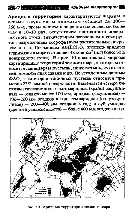 Аридные территории земного шара