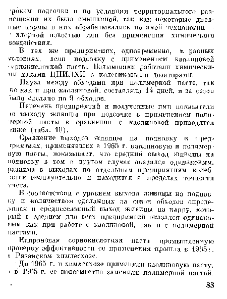 Капроновая сернокислотная паста промышленную проверку эффективности ее применения прошла в 1965 г. в Рязанском химлесхозе.