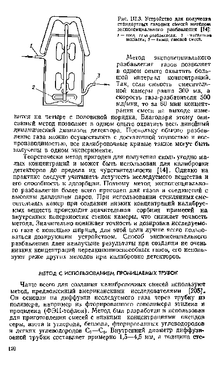 Ш.З. Устройство для получения стандартных газовых смесей методом экспоненциального разбавления [14]