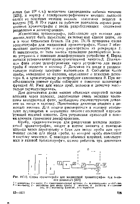 Схема хроматографа для жидкостной хроматографии при высоких давлениях [225]