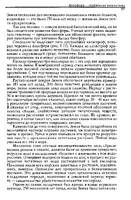 Каменистая до того поверхность Земли была раздроблена на мельчайшие частицы корнями растений, им помогали выветривание и эрозия. Ручьи и реки вымывали эти продукты разрушения вместе с органическими остатками растений. Потом воды уносили все это в моря.