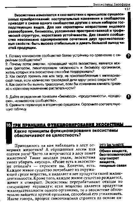 Приходилось ли вам наблюдать в лесу отмерших животных? А сброшенные лосем или оленем рога? Часто ли встречается в лесу помет животных? Такие находки редки, экосистема умеет убирать «мусор». «Разве есть в экосистеме отходы?» — спросите вы. Конечно, есть.