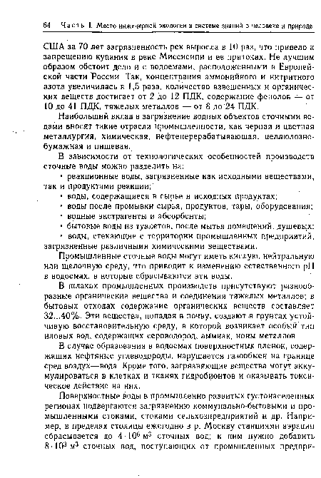 Промышленные сточные воды могут иметь кислую, нейтральную или щелочную среду, что приводит к изменению естественного pH в водоемах, в которые сбрасываются эти воды.