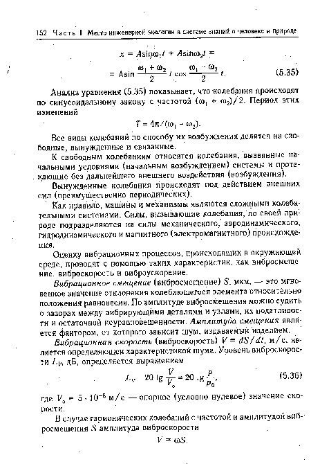Все виды колебаний по способу их возбуждения делятся на свободные, вынужденные и связанные.