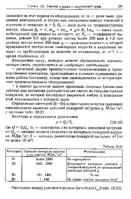 Расстояние между участками должно быть более 1Пр (табл. 10.22).