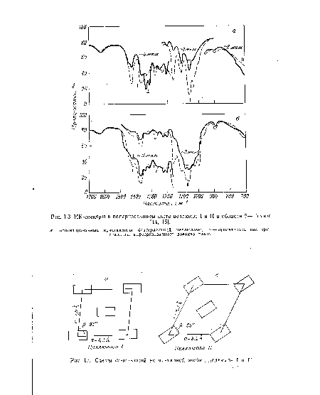 ИК-спектры в поляризованном свете целлюлоз I и II в области 5—15 мюг
