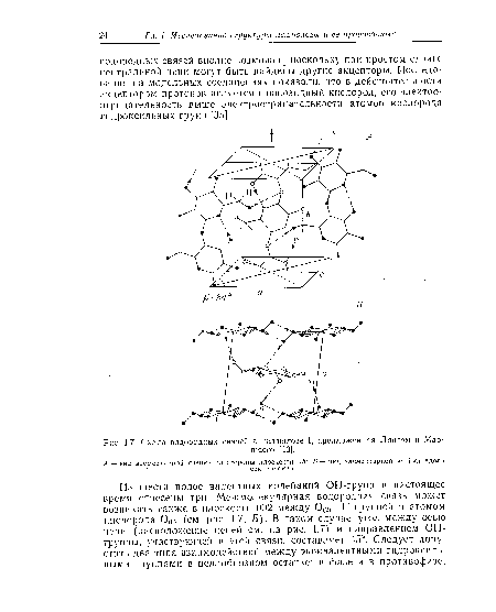 Схема водородных связей в целлюлозе I, предложенная Лянгом и Мар-