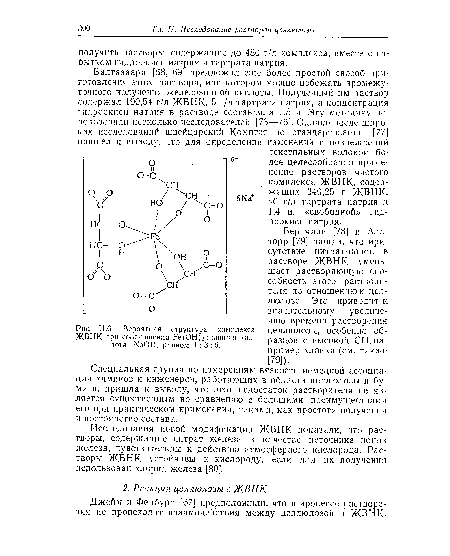 П.6. Вероятная структура комплекса ЖВНК при соотношении Ре(ОН)з 