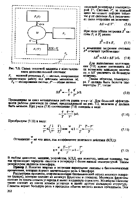 Пример 2. Понятие энергии н энтропии неразрывно связаны с биохимическими процессами, которые играют значительную роль в биосфере.