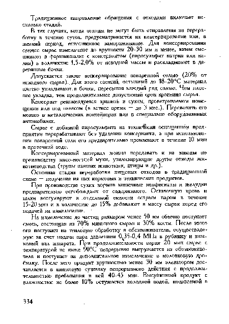 Консерват рекомендуется хранить в сухом, проветриваемом помещении или под навесом (в летнее время — до 3 мес.). Перевозить его можно в металлических контейнерах или в специально оборудованных автомобилях.